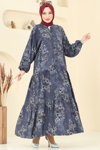 moda selvim Dress 826OZN1046 Anthracite - Thumbnail