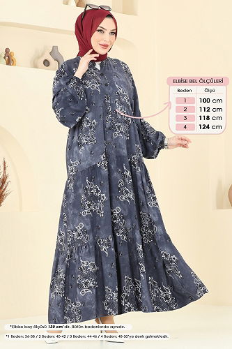 moda selvim Dress 826OZN1046 Anthracite - Thumbnail