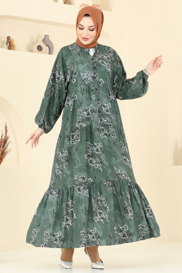 Modaselvim خصم صافٍ20%+20% في سلة التسوق الفستان زيتي 826OZN1046