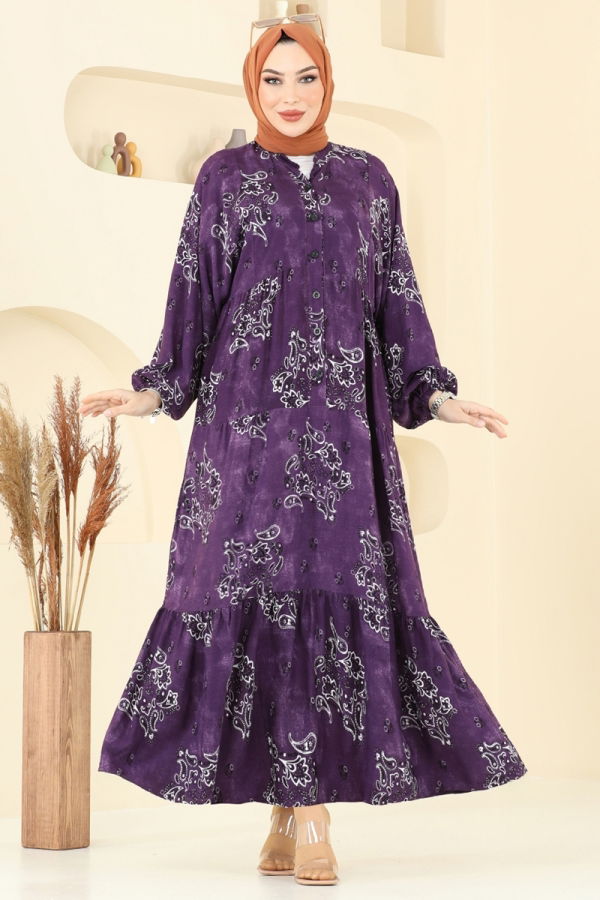 Modaselvim خصم صافٍ20%+20% في سلة التسوق الفستان أرجواني 826OZN1046