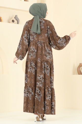 moda selvim Dress 826OZN1046 Tan - Thumbnail