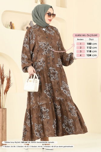 moda selvim Dress 826OZN1046 Tan - Thumbnail