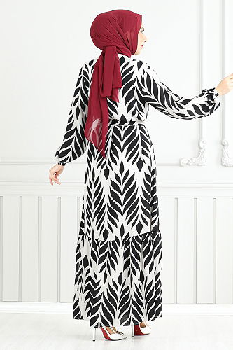 moda selvim Dress 827OZR1047-M Black - Thumbnail