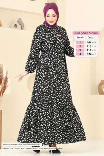moda selvim Dress 828OZN1046 Black - Thumbnail