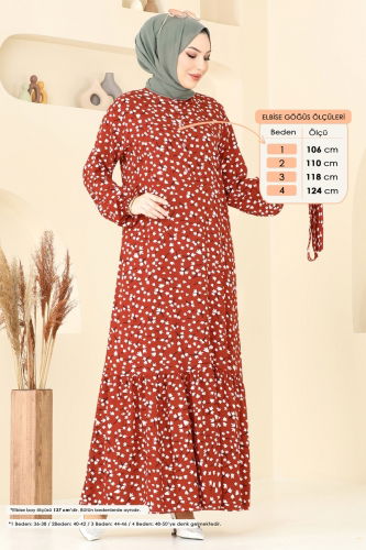 moda selvim Dress 828OZN1046 Tile - Thumbnail