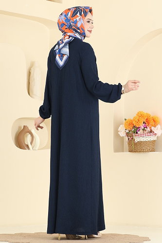moda selvim Dress 830PM271 Navy Blue - Thumbnail