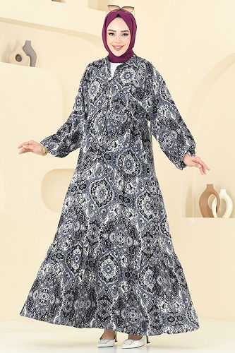 moda selvim Dress 832OZN1046 Black - Thumbnail