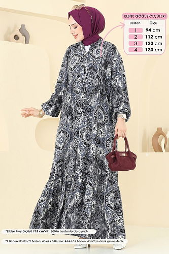 moda selvim الفستان أسود 832OZN1046 - Thumbnail