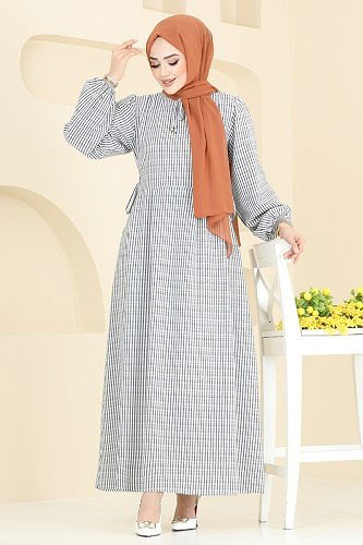 moda selvim الفستان أسود 8343HBS856 - Thumbnail