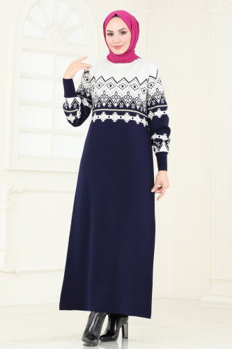 K.L. - Dress 8351KL398 Navy Blue