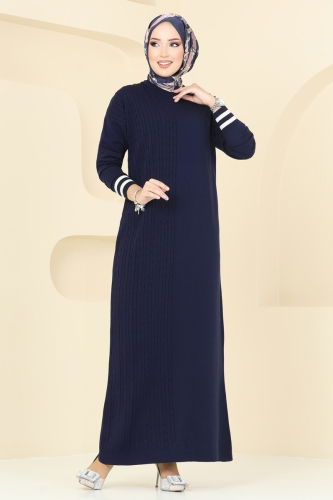 moda selvim Dress 8355KL398 Navy Blue - Thumbnail