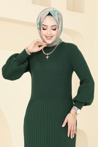 moda selvim Dress 8356KL398 Emerald - Thumbnail