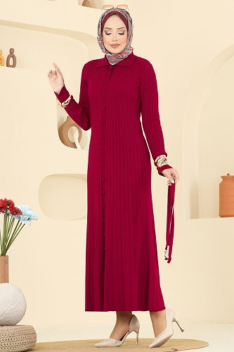 moda selvim Dress 8361KL398 Red - Thumbnail