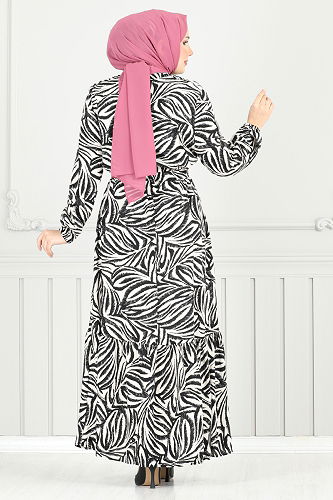 moda selvim Dress 836OZR1047-M Black - Thumbnail