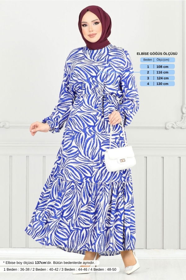 Modaselvim خصم صافٍ20%+20% في سلة التسوق الفستان نيلي 836OZR1047-M