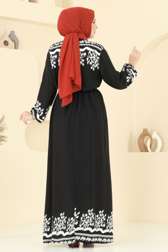 moda selvim Dress 837OZN1046 Black - Thumbnail