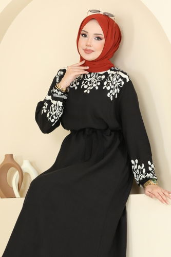 moda selvim Dress 837OZN1046 Black - Thumbnail