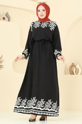 moda selvim Dress 837OZN1046 Black - Thumbnail