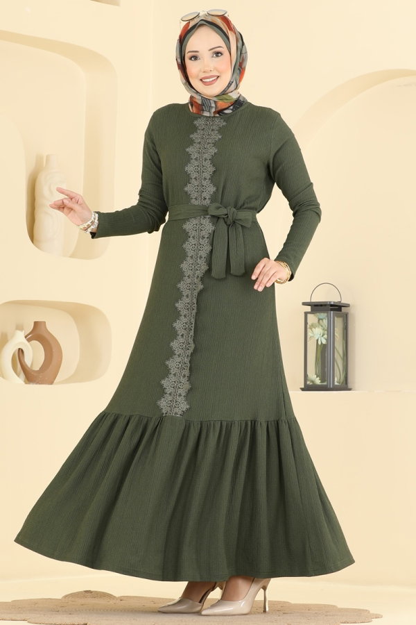 Modaselvim الفساتين الفستان اخضر عفني 838PM271