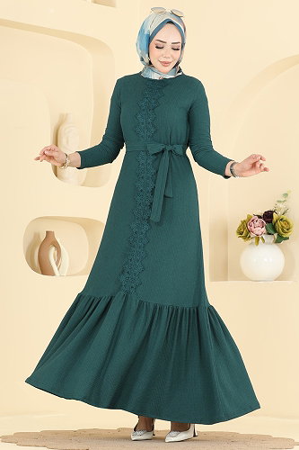 moda selvim الفستان بترولي 838PM271 - Thumbnail