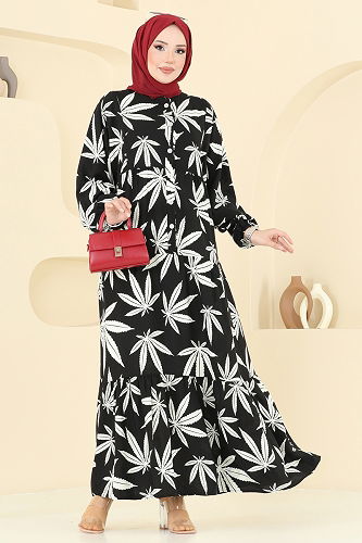 moda selvim Dress 840OZN1046 Black - Thumbnail