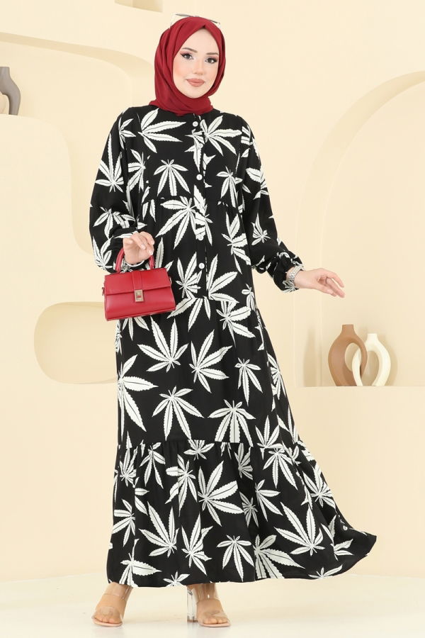 Modaselvim خصم صافٍ20%+20% في سلة التسوق الفستان أسود 840OZN1046