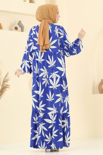 moda selvim Dress 840OZN1046 Saxe - Thumbnail