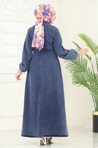 moda selvim الفستان جينز 843ASE1098 - Thumbnail