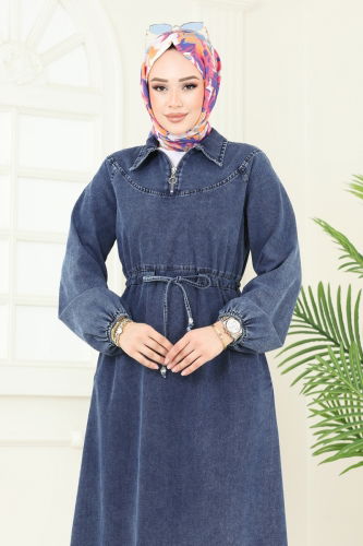 moda selvim الفستان جينز 843ASE1098 - Thumbnail