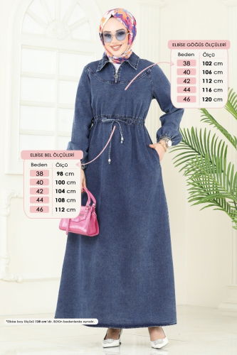 moda selvim الفستان جينز 843ASE1098 - Thumbnail