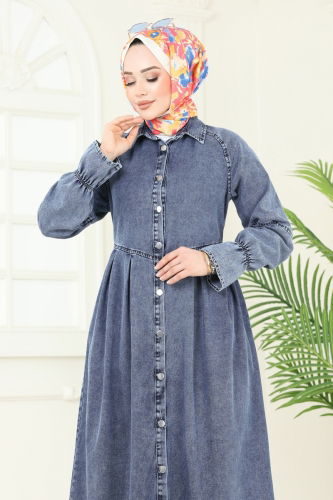 moda selvim Dress 851ASE1098 Washed Light Jeans - Thumbnail