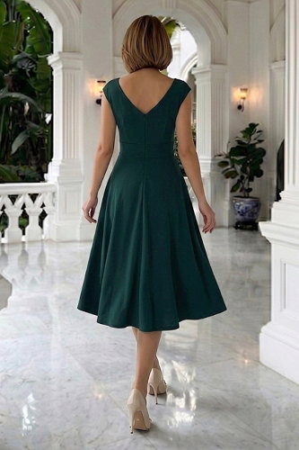 moda selvim Dress 8585JNT1202 Emerald - Thumbnail