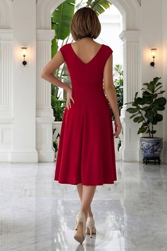 moda selvim الفستان احمر 8585JNT1202 - Thumbnail