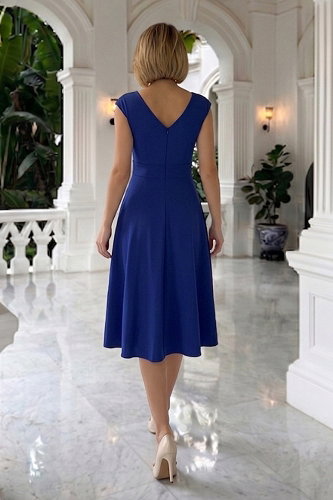 moda selvim الفستان نيلي 8585JNT1202 - Thumbnail