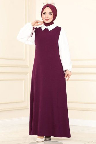 S.V.L. - Dress 860S324 Damson