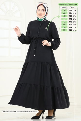 moda selvim Dress 870MP806 Black - Thumbnail