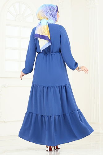 moda selvim الفستان ازرق 870MP806 - Thumbnail