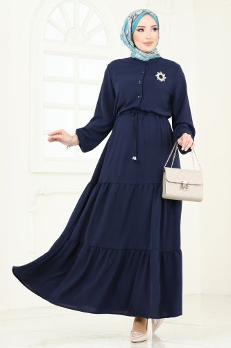 M.P. - Dress 870MP806 Navy Blue