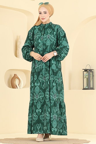 moda selvim الفستان زيتي 885ART1138 - Thumbnail