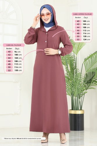 moda selvim Dress 9009S324 Dark Rose Dusky - Thumbnail