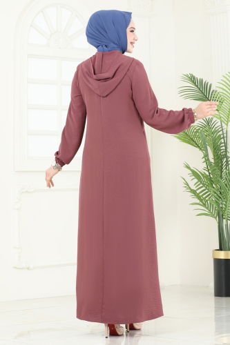 moda selvim Dress 9009S324 Dark Rose Dusky - Thumbnail