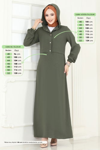 S.V.L. - Dress 9009S324 Khaki