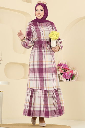 moda selvim Dress 9010S324 Fuchsia - Thumbnail