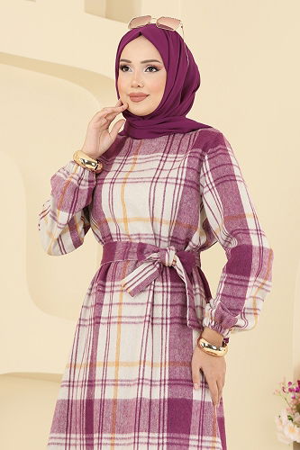 moda selvim Dress 9010S324 Fuchsia - Thumbnail