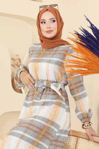 S.V.L. - Dress 9010S324 Mustard