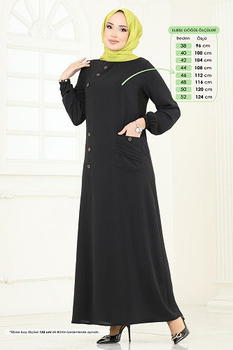 moda selvim Dress 9011S324 Black - Thumbnail