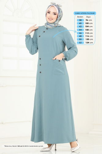 moda selvim Dress 9011S324 Light Mint - Thumbnail