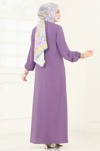 moda selvim الفستان ليلكي 9011S324 - Thumbnail