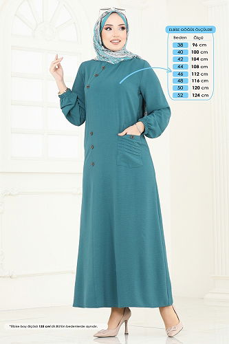 moda selvim الفستان بترولي 9011S324 - Thumbnail