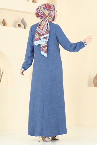 moda selvim Dress 9021S324 Indigo - Thumbnail